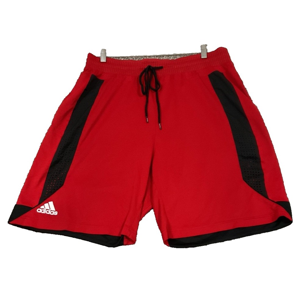 Adidas Basketball Club Shorts Mens Large Red Black Climacool Mesh 2XL